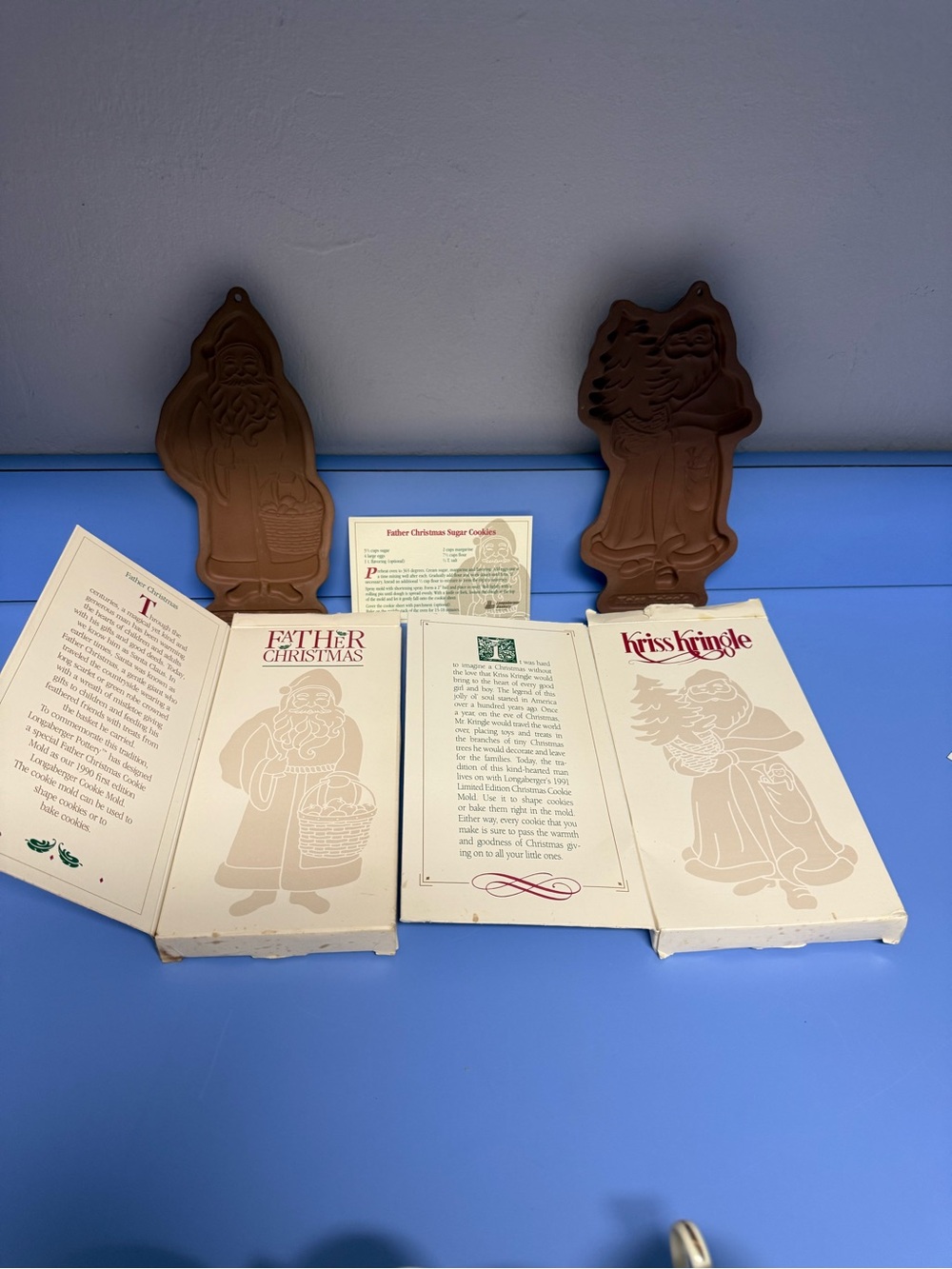 Longaberger 1990 and 1991 Santa cookie molds